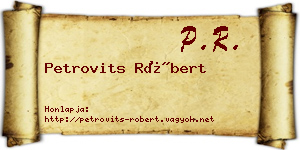 Petrovits Róbert névjegykártya