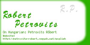 robert petrovits business card
